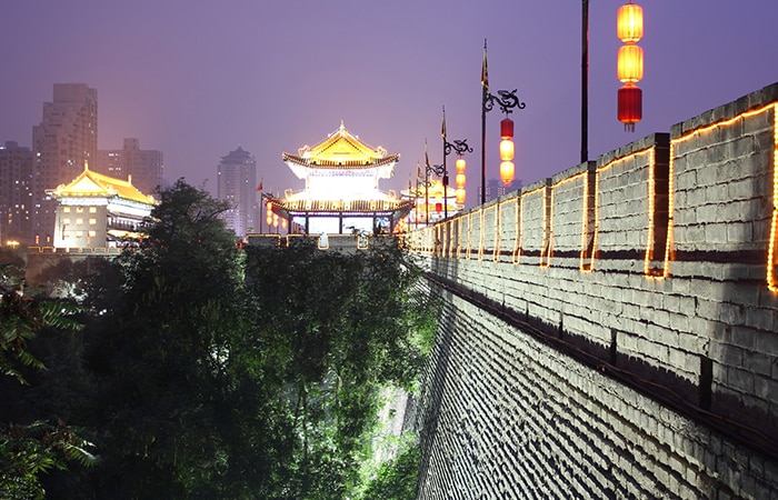 Xi'an City Wall at Night