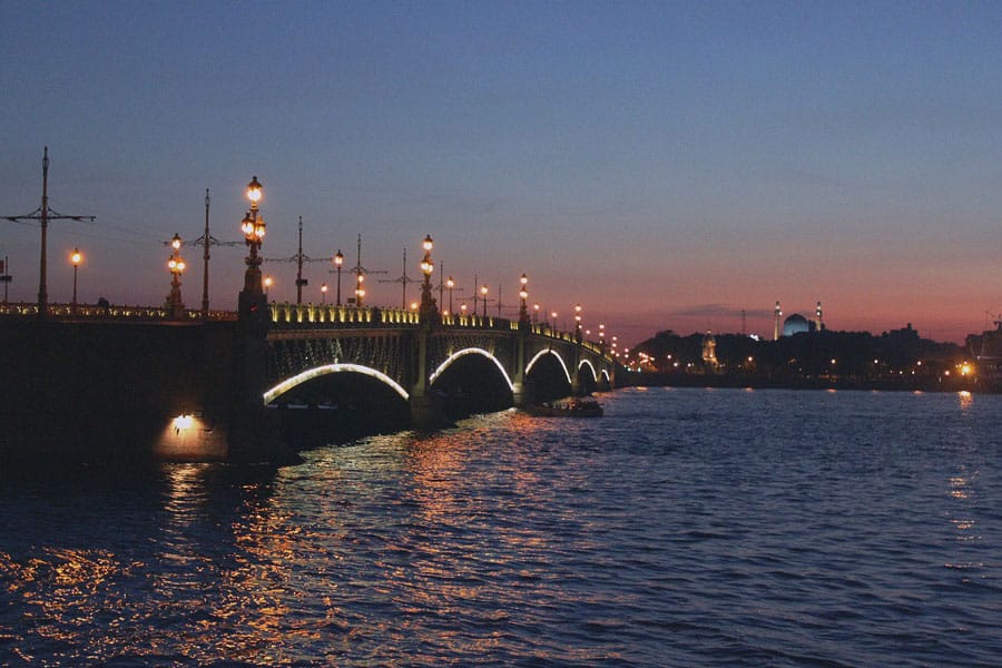 The Palace Bridge in Saint-Petersburg