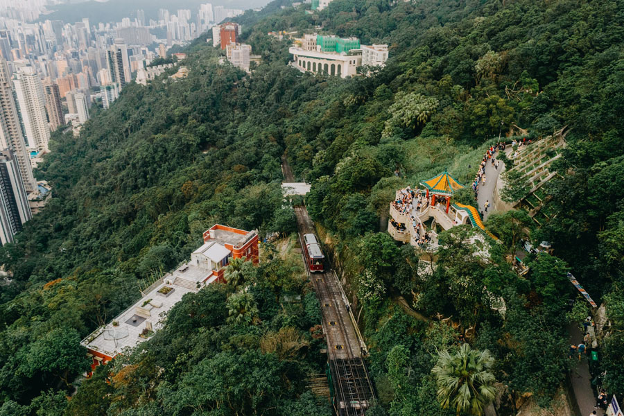 The Peak Tram in Hong Kong