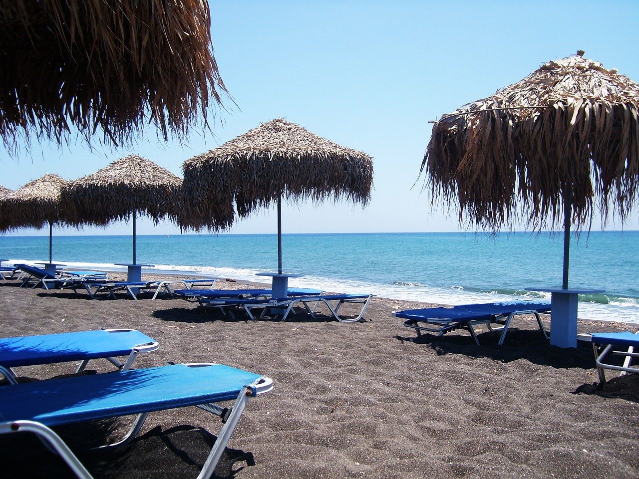 Black Beach in Santorini